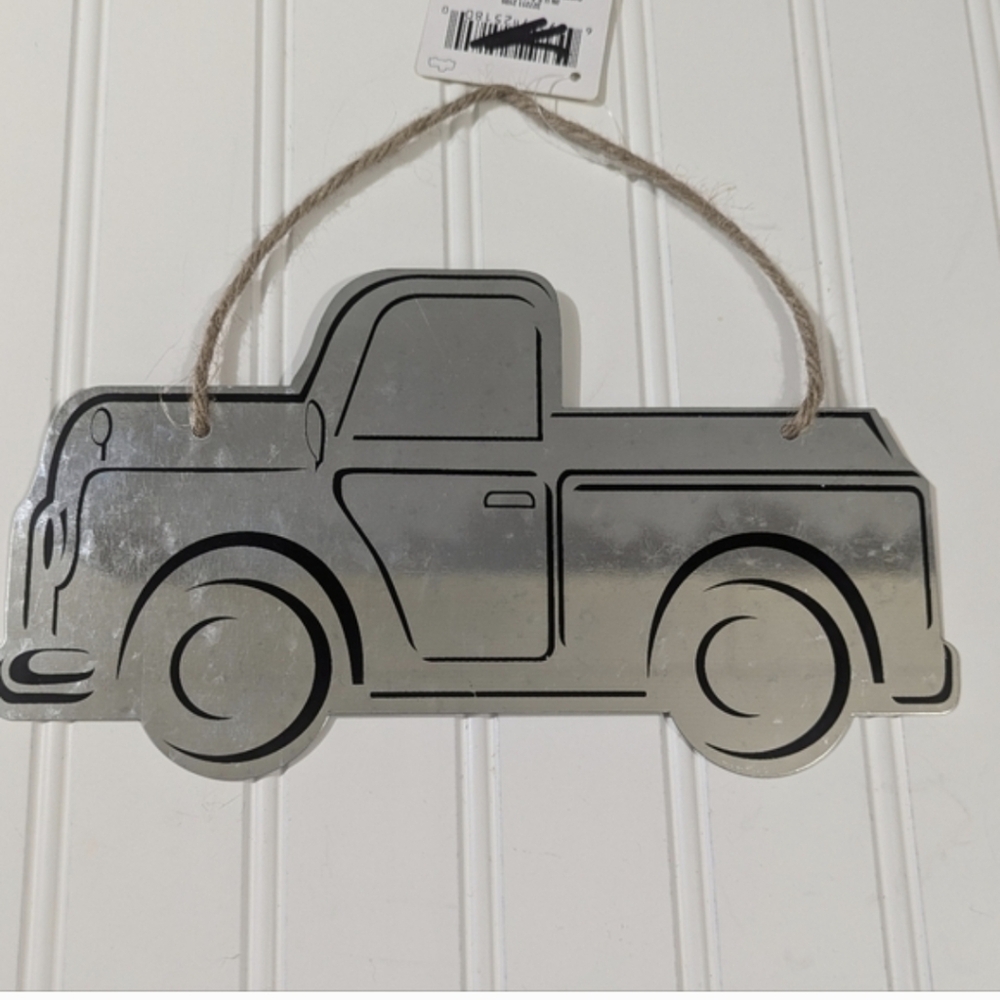 Lot of 4 Metal Tin Pickup Truck Blanks for Crafting Wall Hanger Man Cave Decor